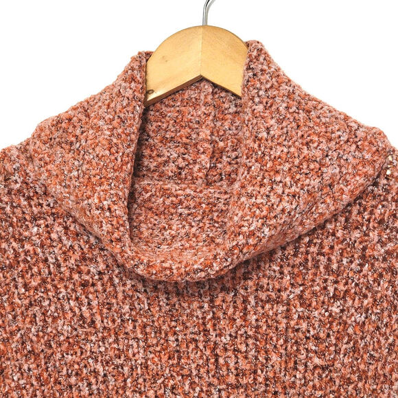 Free People Cowl Neck Knit Sweater Oversized Relaxed Fit Casual Boho Red Pink S - Picture 5 of 16